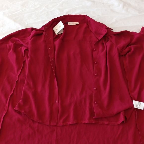 Venessa Collection Red Button Front Cape Tunic - Picture 12 of 16